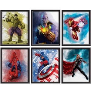 Set of 6 Superhero Watercolor Prints